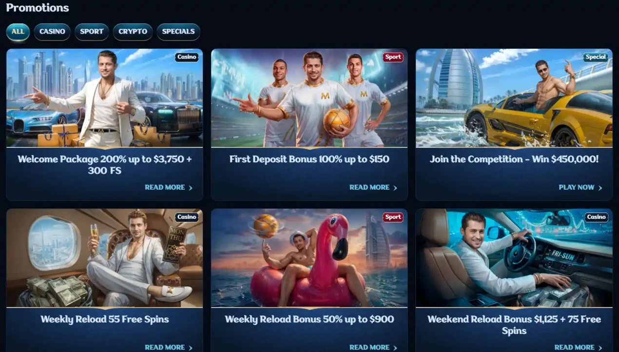 Current Millioner Australia casino promotions interface