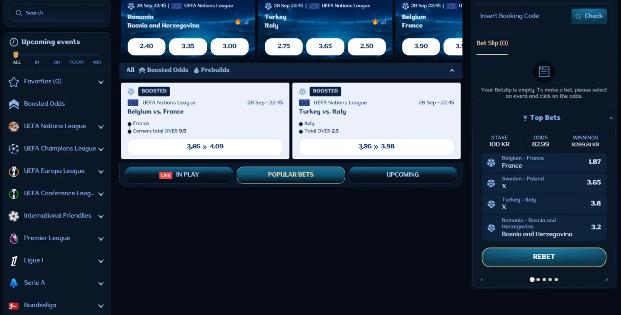 Millioner sportsbook interface on the Australia site